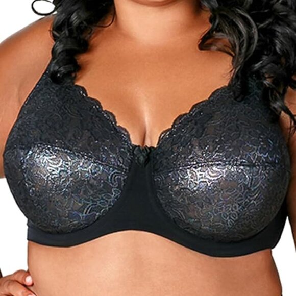 Elila dark blue lace bra Mermaid 40G full coverage underwire support comfort - Picture 1 of 8
